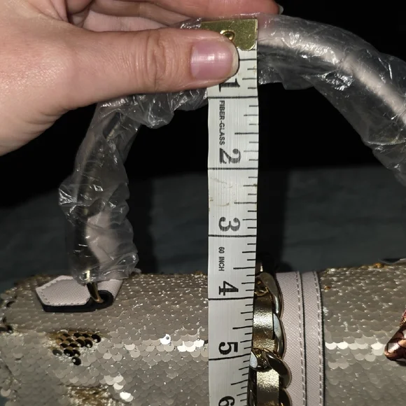 Aldo Pink and Gold Sequined Satchel / Crossbody - Picture 15 of 16